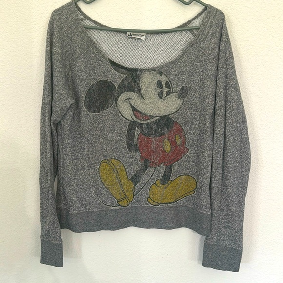 Disney Tops - Vintage Disney Parks Off the shoulder Mickey Mouse long sleeve top - size small